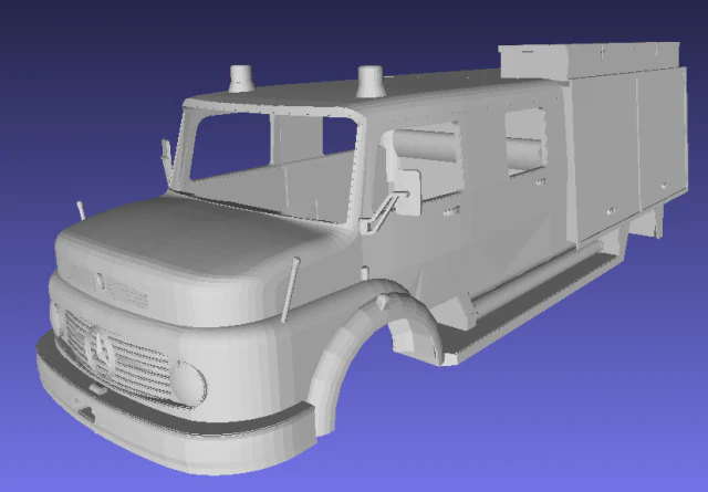 mercedes benz 1114 fire truck printable 3d 3D Print Model .c4d .max .obj .3ds .fbx .stl .blend 