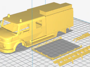 mercedes benz 1114 fire truck printable 3d 3D Print Model