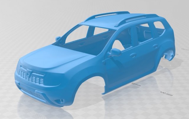 dacia duster 2011 printable body car 3D 打印模型 .c4d .max .obj .3ds .fbx .stl .blend 