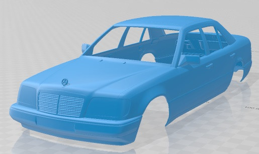 Mercedes Benz E Class W124 Sedan 1993 Printable Body Car 3D Print Model .c4d .max .obj .3ds .fbx .stl .blend 