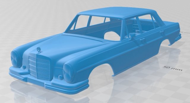 mercedes benz 280 sel 1972 printable body car 3D 打印模型 .c4d .max .obj .3ds .fbx .stl .blend 