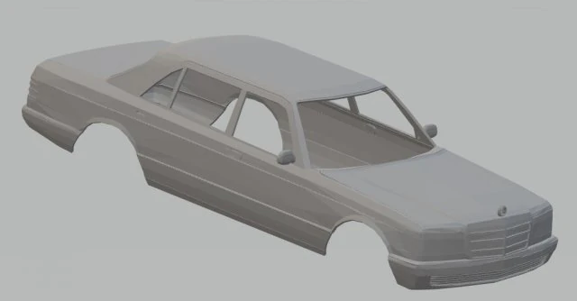 mercedes benz w126 printable body car 3D Print Model .c4d .max .obj .3ds .fbx .stl .blend 