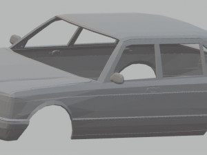 mercedes benz w126 printable body car 3D प्रिंट मॉडल