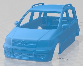 Fiat Panda 2011 Printable Body Car 3D-Druckmodell .c4d .max .obj .3ds .fbx .stl .blend 