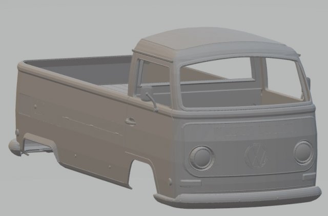 volkswagen t2 pickup printable body van 3D Print Model .c4d .max .obj .3ds .fbx .stl .blend 