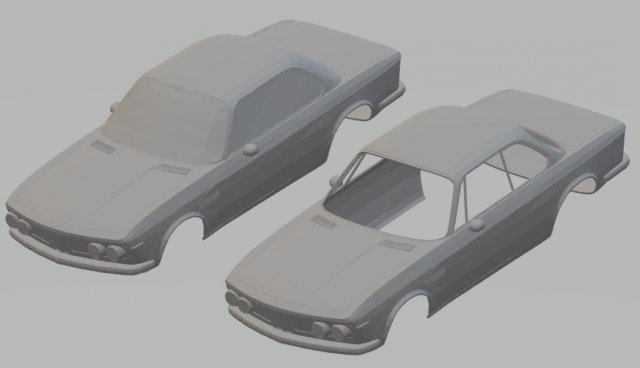 b-m-w 3000 cs e9 printable body car 3D Baskı Modeli .c4d .max .obj .3ds .fbx .stl .blend 