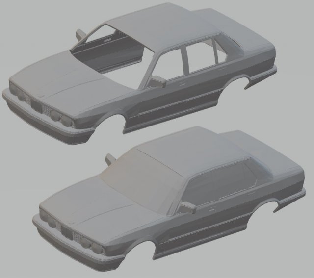 b-m-w 528e e28 printable body car 3D प्रिंट मॉडल .c4d .max .obj .3ds .fbx .stl .blend 