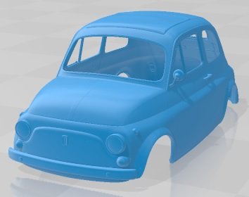 Fiat 500 1971 Printable Body Car 3D-printmodel .c4d .max .obj .3ds .fbx .stl .blend 