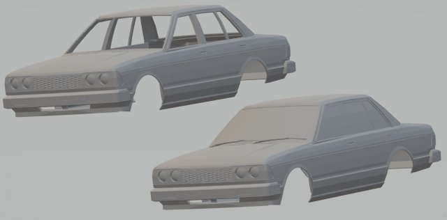 nissan bluebird printable body car 3D Print Model .c4d .max .obj .3ds .fbx .stl .blend 