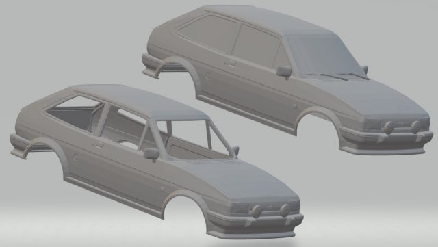 fiesta xr2 printable body car 3D 打印模型 .c4d .max .obj .3ds .fbx .stl .blend 
