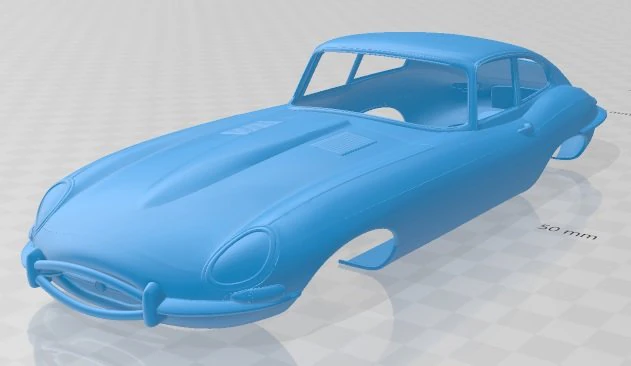 jaguar e type s1 1961 printable body car 3D Print Model .c4d .max .obj .3ds .fbx .stl .blend 