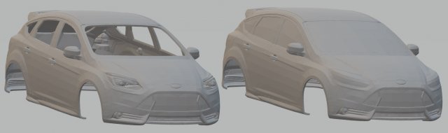 focus st 2012 printable body car Modello di stampa 3D .c4d .max .obj .3ds .fbx .stl .blend 