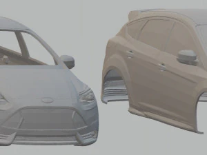 Focus ST 2012 druckbare Karosserie 3D Druckmodell