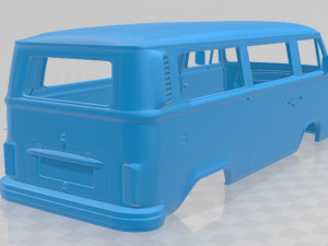 volkswagen transporter t2 1972 printable body van Model do druku 3D