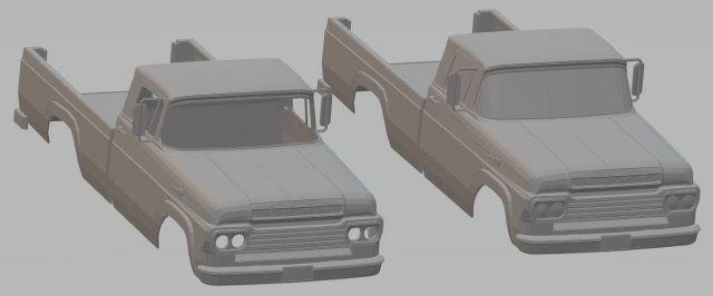 f250 1959 printable body car Modelo de impresión 3D .c4d .max .obj .3ds .fbx .stl .blend 