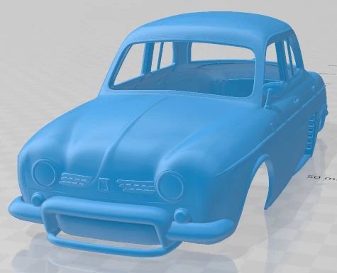 Renault Ondine Dauphine 1956-1967 Printable Body Car 3D Print Model .c4d .max .obj .3ds .fbx .stl .blend 