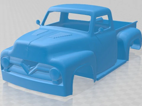 F 250 1955 LKW mit druckbarer Karosserie 3D Druckmodell