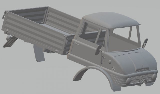 mercedes unimog 406 printable truck 3Dプリントモデル .c4d .max .obj .3ds .fbx .stl .blend 