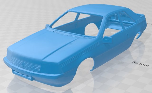 renault fuego printable body car 3D 프린트 모델 .c4d .max .obj .3ds .fbx .stl .blend 