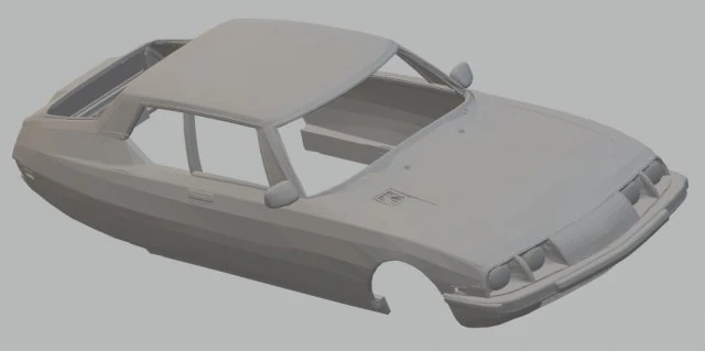 citroen sm yazdırılabilir g&ouml;vdeli araba 3D Baskı Modeli .c4d .max .obj .3ds .fbx .stl .blend 