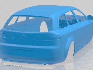 Alfa Romeo 159 Sportwagon 2011 Printable Body Car 3Dプリントモデル