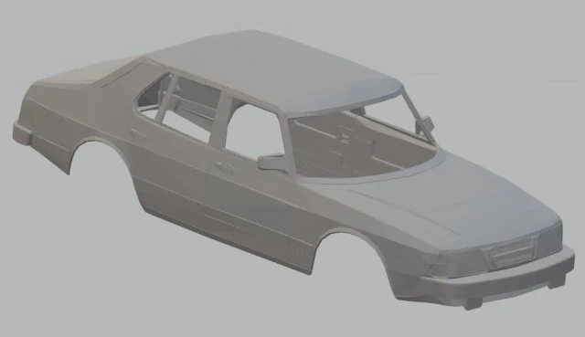 saab 900 printable body car 3D Print Model .c4d .max .obj .3ds .fbx .stl .blend