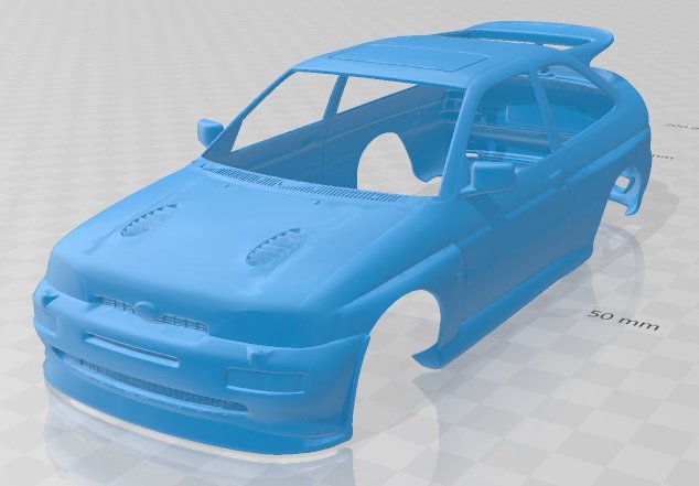 escort rs cosworth 1992 printable body car Modello di stampa 3D .c4d .max .obj .3ds .fbx .stl .blend 
