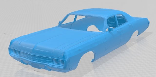 dodge polara 1972 printable body car 3D-printmodel .c4d .max .obj .3ds .fbx .stl .blend 