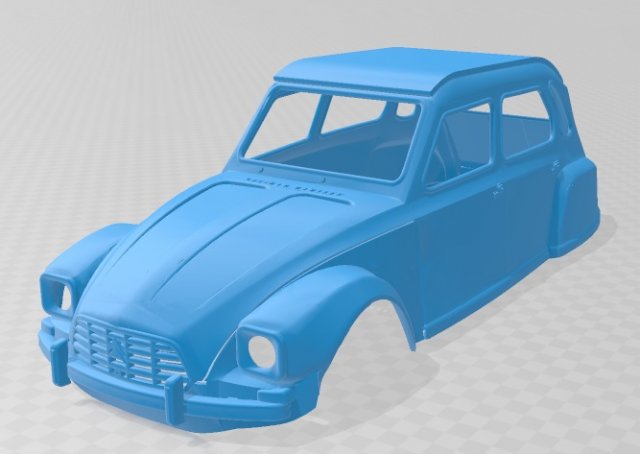 citroen dyane 6 printable body car 3D प्रिंट मॉडल .c4d .max .obj .3ds .fbx .stl .blend 
