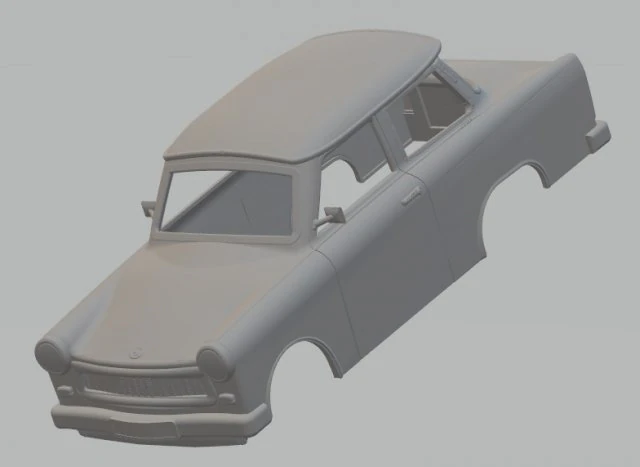 trabant 601 printable body car 3D Print Model .c4d .max .obj .3ds .fbx .stl .blend 