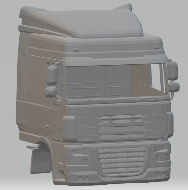daf xf printable cab truck 3D Print Model .c4d .max .obj .3ds .fbx .stl .blend 