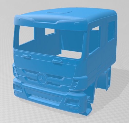 mercedes actros double cabin printable truck 3Dプリントモデル .c4d .max .obj .3ds .fbx .stl .blend 