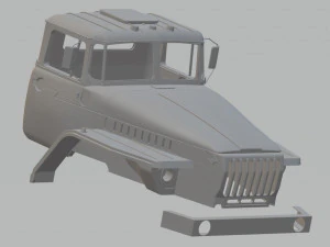 Ural 44202 druckbarer Kabinen-LKW 3D Druckmodell