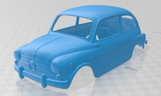 fiat 600 d 1960 - seat 600 printable body car 3D Print Model .c4d .max .obj .3ds .fbx .stl .blend 