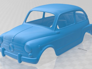 fiat 600 d 1960 - seat 600 printable body car Modelo de impresión 3D