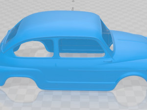 fiat 600 d 1960 - seat 600 printable body car Modelo de Impressão 3D