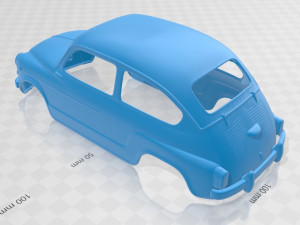 fiat 600 d 1960 - seat 600 printable body car Modelo de Impressão 3D