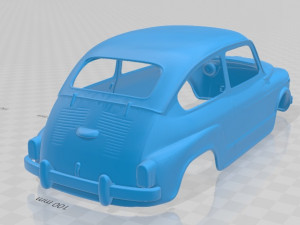 fiat 600 d 1960 - seat 600 printable body car Modelo de Impressão 3D