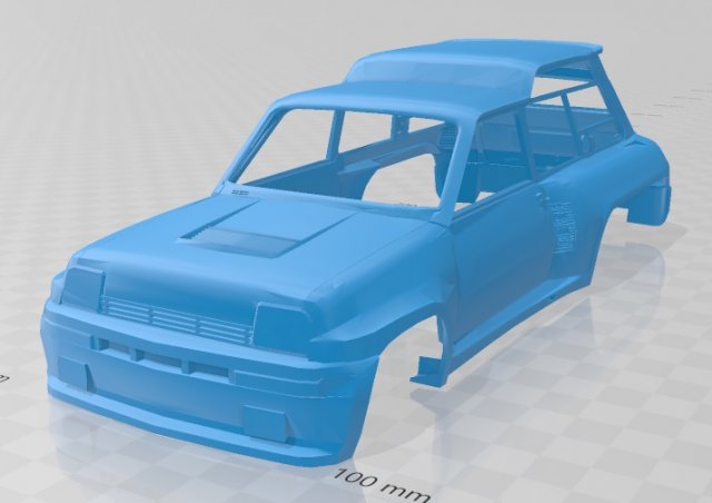 renault 5 6 wheels printable body car 3D-Druckmodell .c4d .max .obj .3ds .fbx .stl .blend 