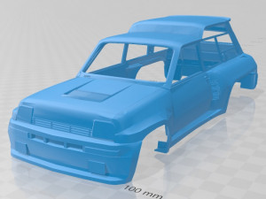 renault 5 6 wheels printable body car 3Dプリントモデル