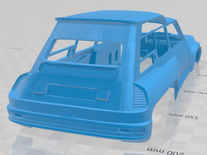 renault 5 6 wheels printable body car 3D-Druckmodell