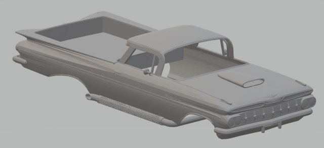 chevrolet el camino 1959 printable body car Modello di stampa 3D .c4d .max .obj .3ds .fbx .stl .blend 