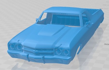 Chevrolet el camino 1970 printable body car Modelo de Impressão 3D .c4d .max .obj .3ds .fbx .stl .blend 