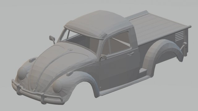 volkswagen beetle pick up printable body car Modelo de Impressão 3D .c4d .max .obj .3ds .fbx .stl .blend