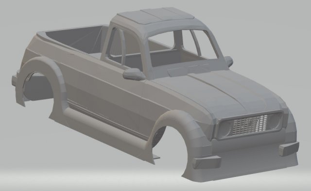 renault 4 pick up printable body car Modello di stampa 3D .c4d .max .obj .3ds .fbx .stl .blend 