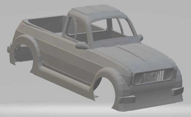 renault 4 pick up printable body car 3D Print Model .c4d .max .obj .3ds .fbx .stl .blend 