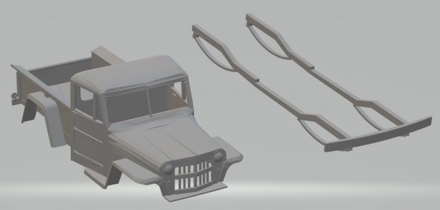 jeep willys pick up 1946 printable body car 3D Baskı Modeli .c4d .max .obj .3ds .fbx .stl .blend 