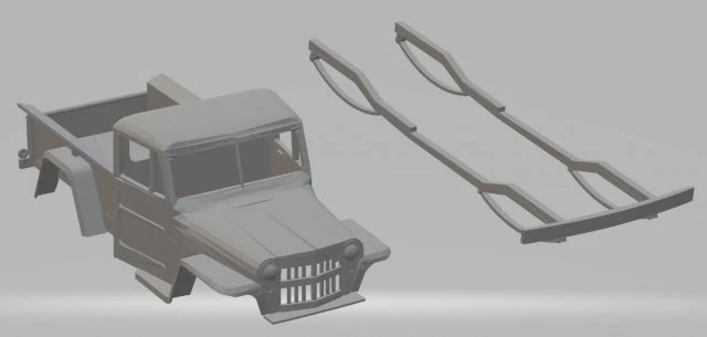 jeep willys pick up 1946 printable body car 3D Print Model .c4d .max .obj .3ds .fbx .stl .blend 
