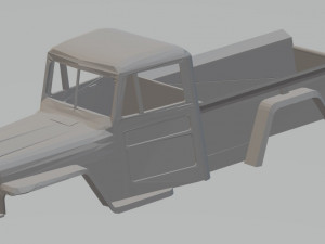 jeep willys pick up 1946 printable body car 3D Baskı Modeli