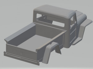jeep willys pick up 1946 printable body car 3D Baskı Modeli